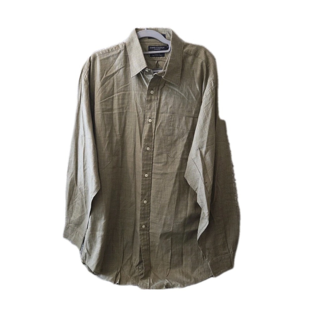 Daniel Cremieux Classics Mens‎ L Shirt NWT 100% Cotton Sunset Gold Check Classic